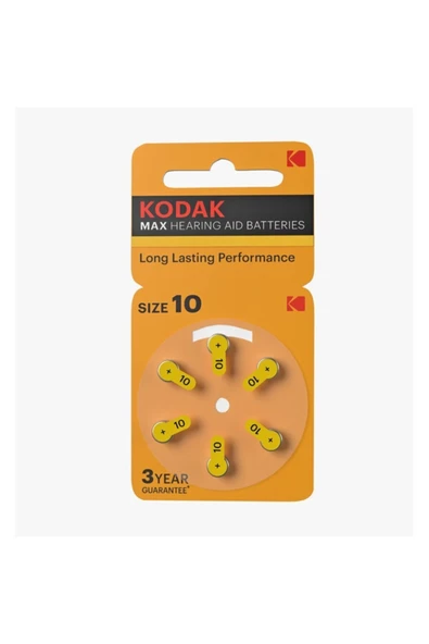 Kodak 10 Numaralı Işitme Cihazı Pili Pakette 6 Adet Bulunur ürün görseli 1