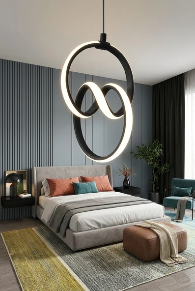 LZY Avize Store Signature Siyah Avize Modern Salon, Mutfak, Çocuk Odası ve Antre Aydınlatma ürün görseli 1