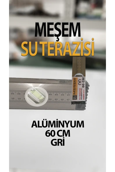 Gri Mıknatıslı Su Terazisi 60 cm - Resim 3