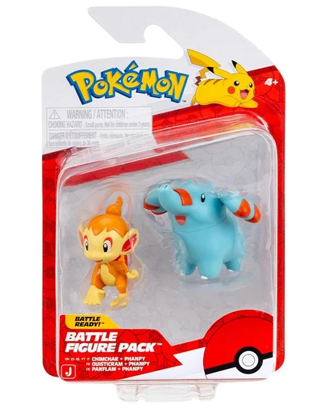 Pokemon Battle 2 Li Aksiyon Figürler Chimchar ve Phanpy PKW4063 ürün görseli 1