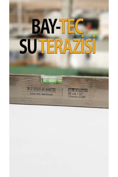 Gri Mıknatıslı Su Terazisi 80 cm - Resim 2