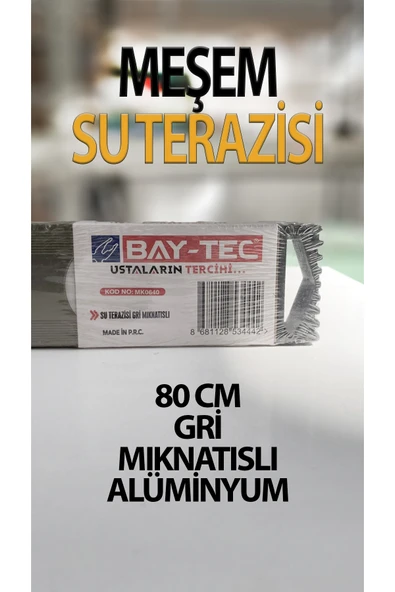 Gri Mıknatıslı Su Terazisi 80 cm - Resim 3