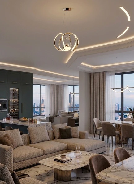 LZY Avize Store Tek Toplu Amissos Gold Avize Salon, Yemek Masası, Mutfak, Antre ve Çocuk Odası Aydınlatma ürün görseli 1