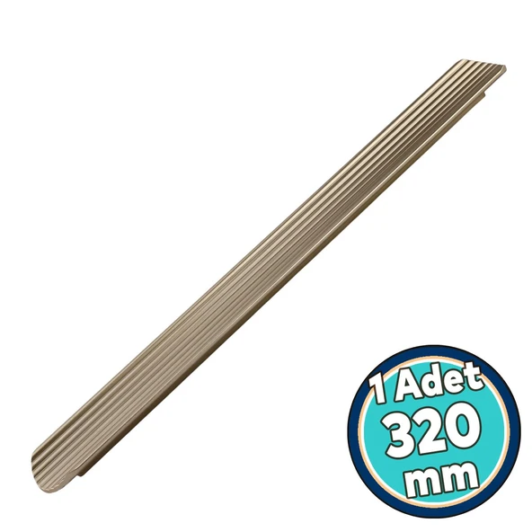 Mobilya Gardırop Çekmece Dolap Kapak Kulpu Kulbu Modern Kulplar Kulp Soft Gold Çizgili 320 mm Metal ürün görseli 1