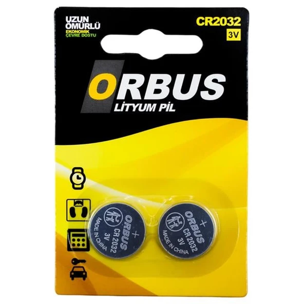 Orbus CR2032 3 Volt Lityum Para Pil (2'Li Paket Fiyatı) ürün görseli 1