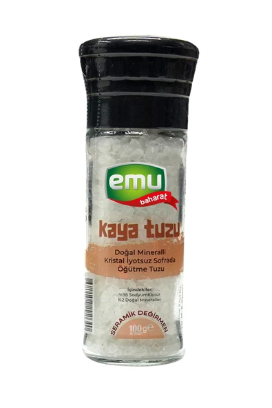 Emu Baharat Kaya Tuzu Değirmen Kapak 100 Gr ürün görseli 1