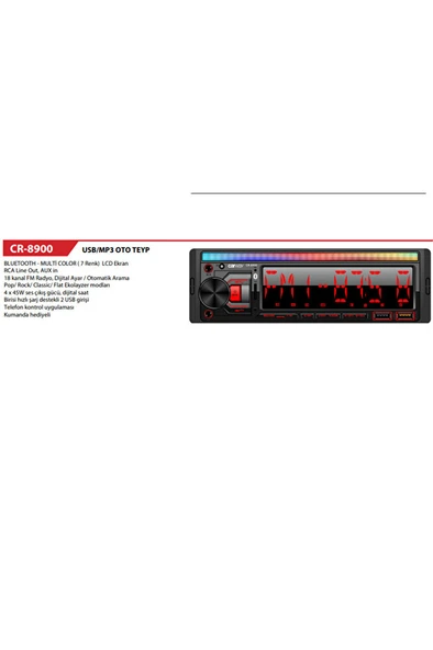 CR-8900 PLUS MULTİCOLOR OTO TEYP - Resim 3