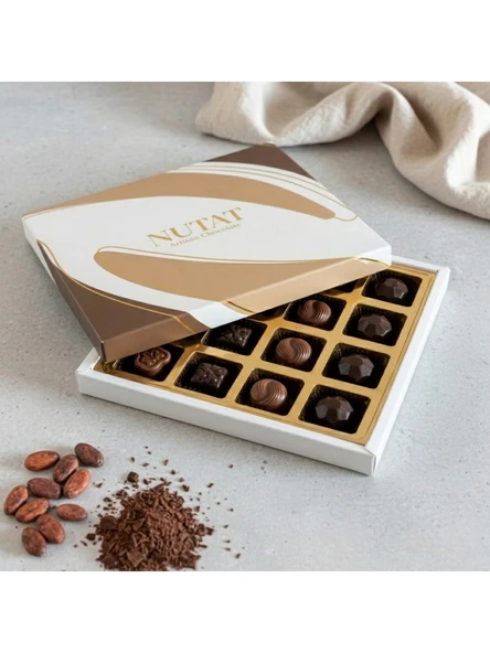 Nutat 185 gr 16'lı Spesiyal Hediye Çikolata Kutusu Kahverengi Pastel ürün görseli 1