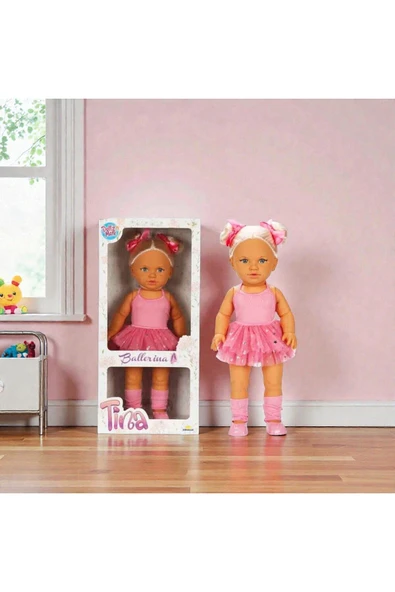 Tina Ballerina 45 Cm Balerin Bebek - Yıldız Desenli Tütülü Ve Hareketli Eklemli Büyük Boy Bebek ürün görseli 1