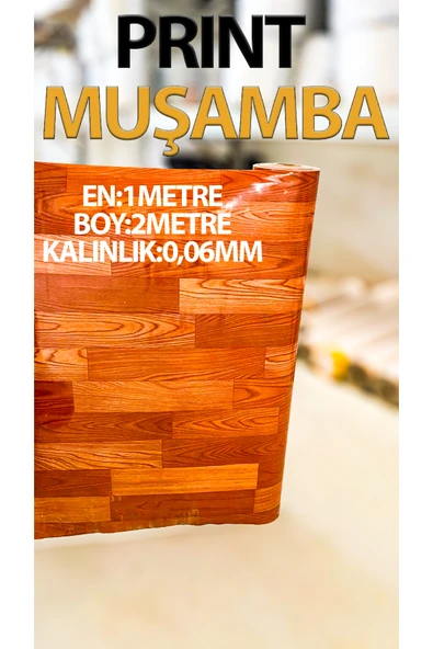 Print Muşamba Yer Döşemesi Soba Altı (0,6 MM Kalınlığında 1 Metre Yüksekliğinde Uzun Parke Desenli) ürün görseli 1