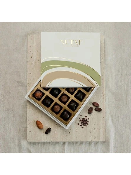 Nutat 185 gr 16'lı Spesiyal Hediye Çikolata Kutusu  Yeşil Pastel ürün görseli 1