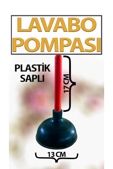 Plastik Saplı Kauçuk Lavabo Tıkanıklığı Açma Pompası Küçük Boy 13 Cm Çap 17 Cm Sap Uzunluğu ürün görseli 1