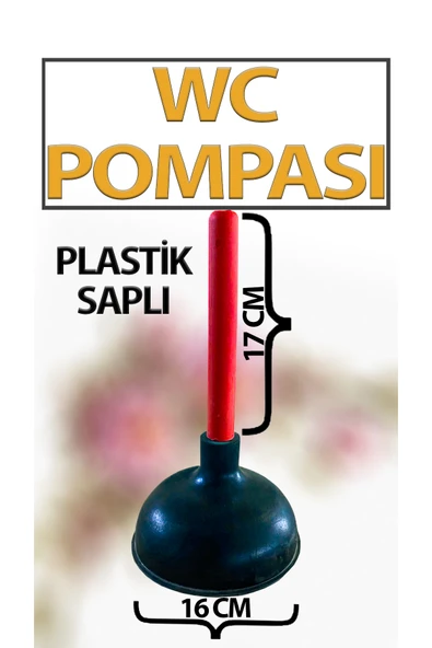 Plastik Saplı Kauçuk Tuvalet Tıkanıklığı Açma Pompası Büyük Boy 16 Cm Çap 17 Cm Sap Uzunluğu ürün görseli 1