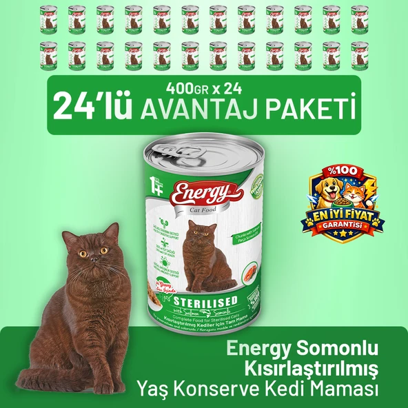 Somonlu Kısırlaştırılmış Yaş Kedi Maması 400 g - 24 Adet ürün görseli 1