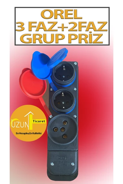 Sanayi Tip Trifaze ve MonoFaze Grup Priz (3 Faz ve 2 Faz Girişli ) Kapaklı Kauçuk ürün görseli 1