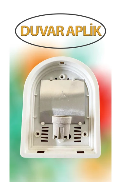 Duvar Tip Aplik PLastik Gövde Mika Kapak 220 Volt - Resim 3
