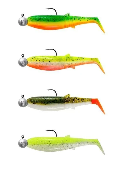 Savage Gear Cannibal Shad 10cm 9gr+10gr #3/0 Dark Water 4+4 Adet Silikon Balık ürün görseli 1