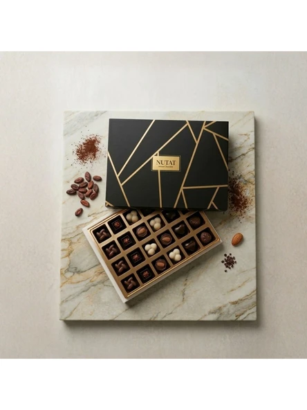 Nutat 300G Spesiyal Hediye Çikolatası - Dubai Çikolatalı & Karışık Dolgulu Gurme Seçki Gold Siyah ürün görseli 1
