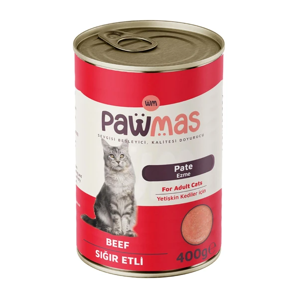 Pawmas Sığır Etli Pate Yetişkin Kedi Konserve 400 Gr ürün görseli 1