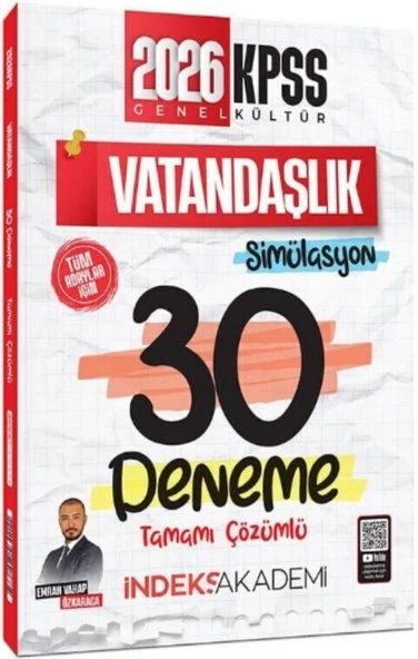 2026 KPSS Vatandaşlık Simülasyon 30 Deneme İndeks Akademi ürün görseli 1