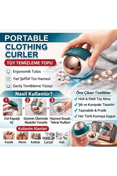 Taşınabilir Ve Yıkanabilir Tiftik Tüy Toplayıcı Kıl Toz Elbise TEMİZLEYİCİ Top ürün görseli 1
