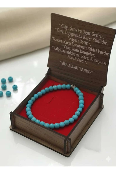 Doğal Turkuaz Taş Bileklik ürün görseli 1