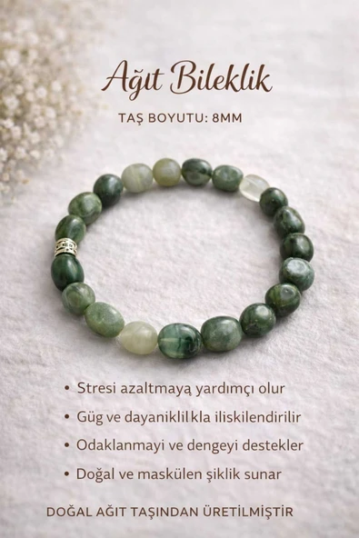 Doğal Akık-Ağıt Taşı Tasarım Bileklik ürün görseli 1