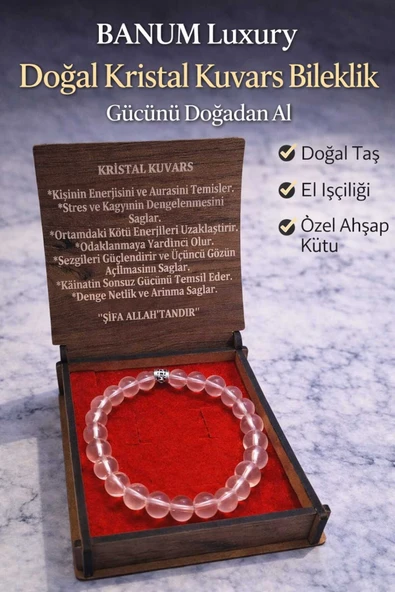 Dogal Kristal Kuvars Bileklik ürün görseli 1