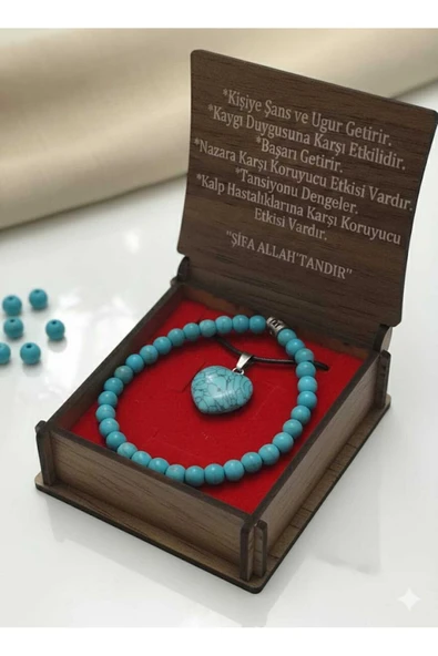Doğal Turkuaz Taşlı Set ürün görseli 1
