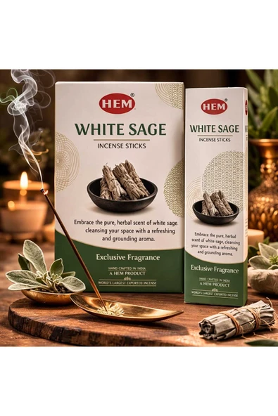 İlk Organik El Yapımı Çubuklu Beyaz Adaçayı Tütsü Bitkisel Aroma Rahatlatıcı Ferahlık 12 paket ürün görseli 1
