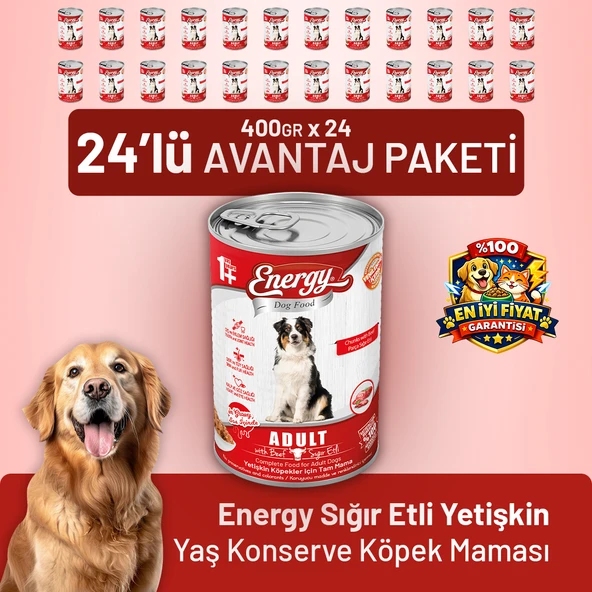 Sığır Etli Yetişkin Yaş Köpek Maması 400 g - 24 Adet ürün görseli 1