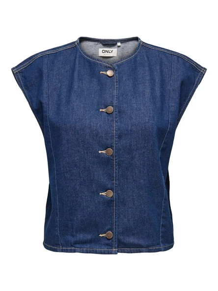 Only   ONLSADIE SL DNM WAISTCOAT GEN Kadın Beyaz Yelek - 15363629 ürün görseli 1