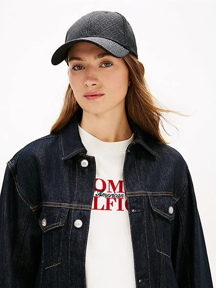 Tommy Hilfiger   TH MONOGRAM CAP Kadın Siyah Şapka - AW0AW18058 ürün görseli 1