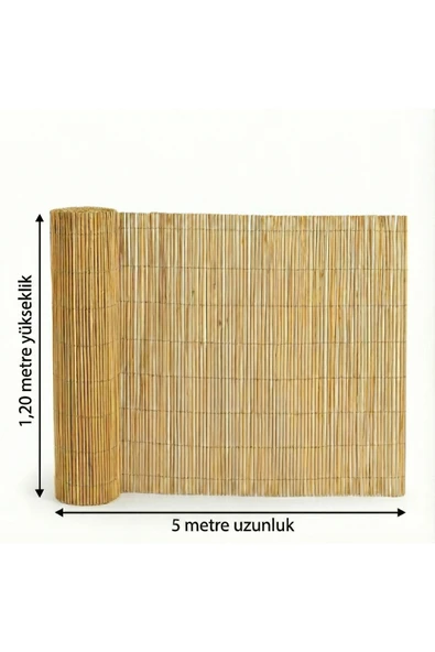 My Family Misina Dokuma Kamış Hasır Çit 120x5 Metre Bahçe Balkon Gizleme Örtüsü Bambu Görünüm ürün görseli 1