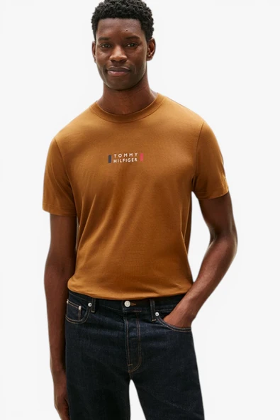 Tommy Hilfiger   BRAND LOVE SMALL CENTER TEE Erkek Kahverengi T-Shirt - MW0MW41453 ürün görseli 1