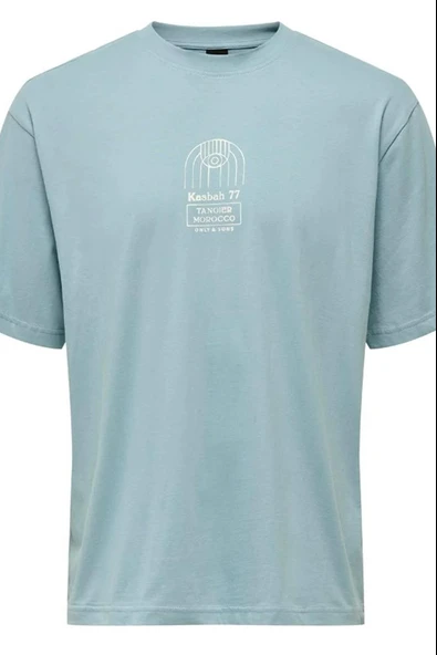 Only & Sons   ONSMALIK LIFE RLX SS TEE TR Erkek Gri T-Shirt - 22039103 ürün görseli 1