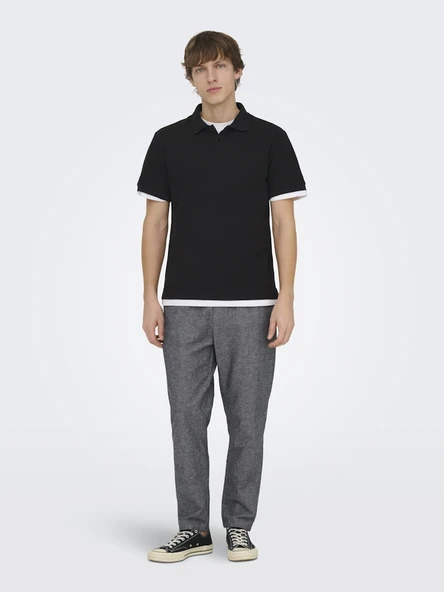 Only & Sons   ONSBEN REG SS POLO SHIRT NOOS Erkek Siyah T-Shirt - 22035825 ürün görseli 1