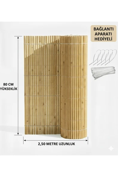 My Family Hasır 80 cm x 2,50 Metre Kamış Hasır Balkon Çiti ürün görseli 1