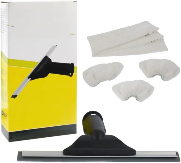 Karcher SC Serisi ile Uyumlu Cam Silme Aparatı ve Mikrofiber Bez Seti 3'lü ürün görseli 1