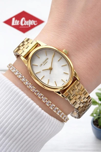 Lee Cooper Küçük Kasa Vintage Özel Tasarım 2 Yıl Garantili 3 Atm Kadın Kol Saati+Bileklik 08319.120S ürün görseli 1
