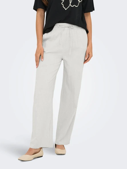 Only   ONLTIZANA COTTON LOOSE PANTS WVN NOOS Kadın Beyaz Pantolon - 15319090 ürün görseli 1