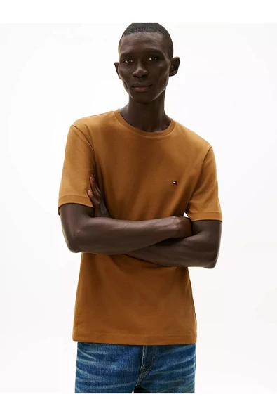 Tommy Hilfiger   LIGHT INTERLOCK TEE Erkek Kahverengi T-Shirt - MW0MW37508 ürün görseli 1