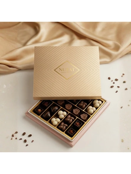 Nutat 300G 25'li Spesiyal Hediye Çikolatası - Leblebi Dolgulu & Karışık Aroma Gurme Seçki Pastel ürün görseli 1