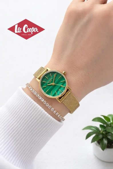 Lee Cooper Küçük Kasa Vintage Hasır Kordon 2 Yıl Garantili 3 Atm Kadın Kol Saati+Bileklik 08292.170 ürün görseli 1