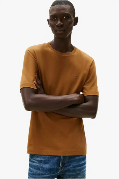 Tommy Hilfiger   LIGHT INTERLOCK TEE Erkek Kahverengi T-Shirt - MW0MW37508 ürün görseli 1