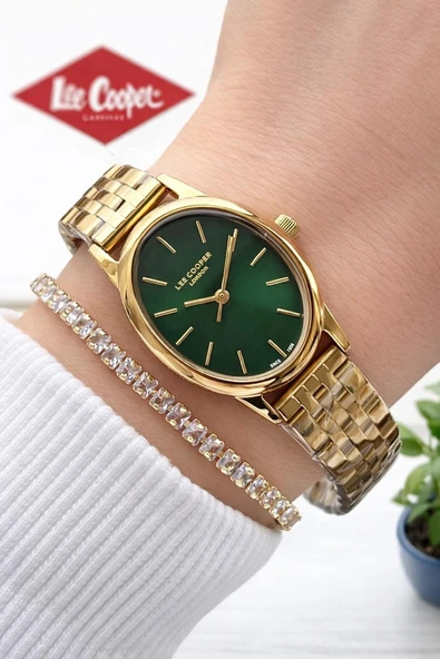 Lee Cooper Küçük Kasa Vintage Özel Tasarım 2 Yıl Garantili 3 Atm Kadın Kol Saati+Bileklik 08319.170S ürün görseli 1