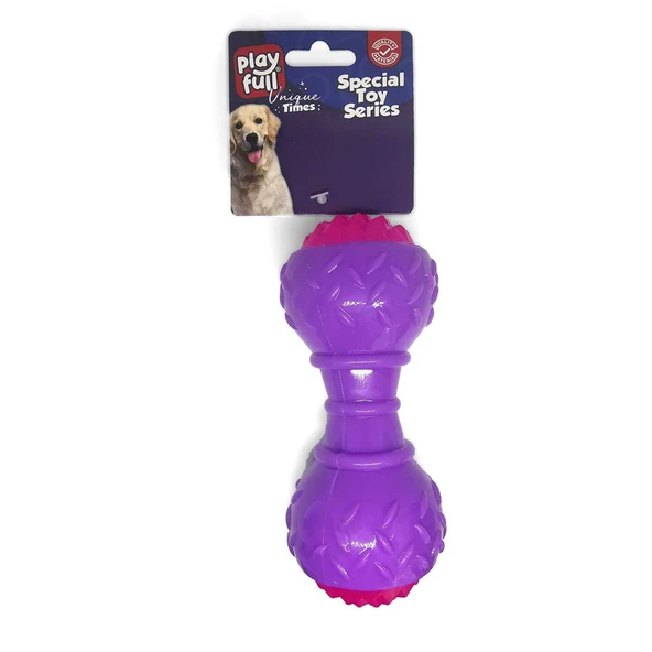 PF-4008-Playfull Dumbell Şeklinde Işıklı ve Öten Plastik Köpek Oyuncağı 5x15 Cm ürün görseli 1