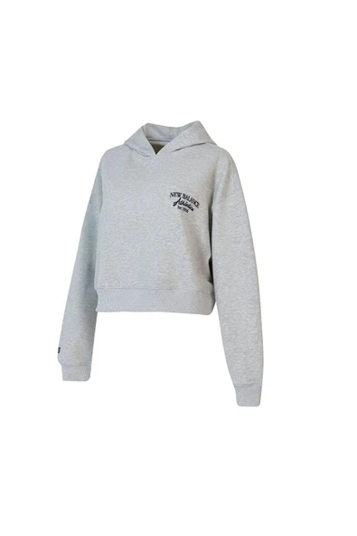 New Balance Lifestyle WNH1639-AG Kadın Gri Hoodie ürün görseli 1