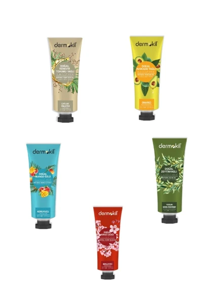 5'li set Kenevir Tohumu+Mango+Kiraz+Avakado+Zeytinyağlı Yağlı El ve Vücut Kremi 30 ml ürün görseli 1