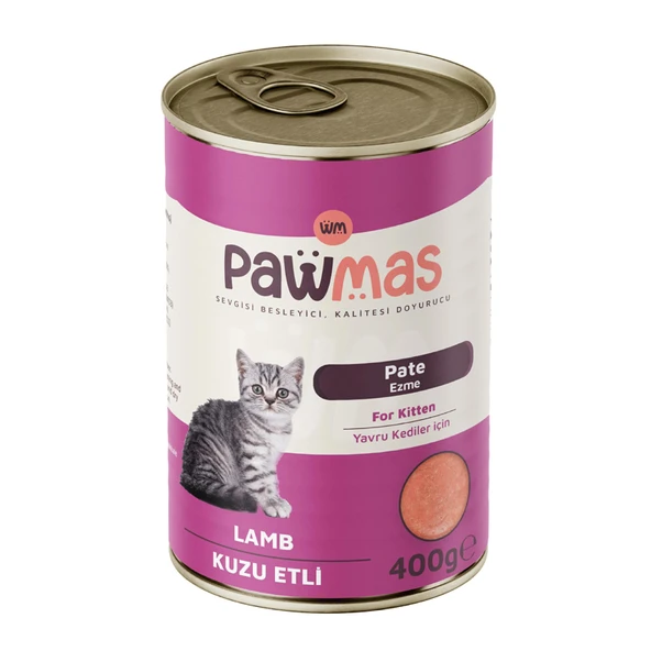 Pawmas Kuzu Etli Pate Yavru Kedi Konserve 400 Gr ürün görseli 1